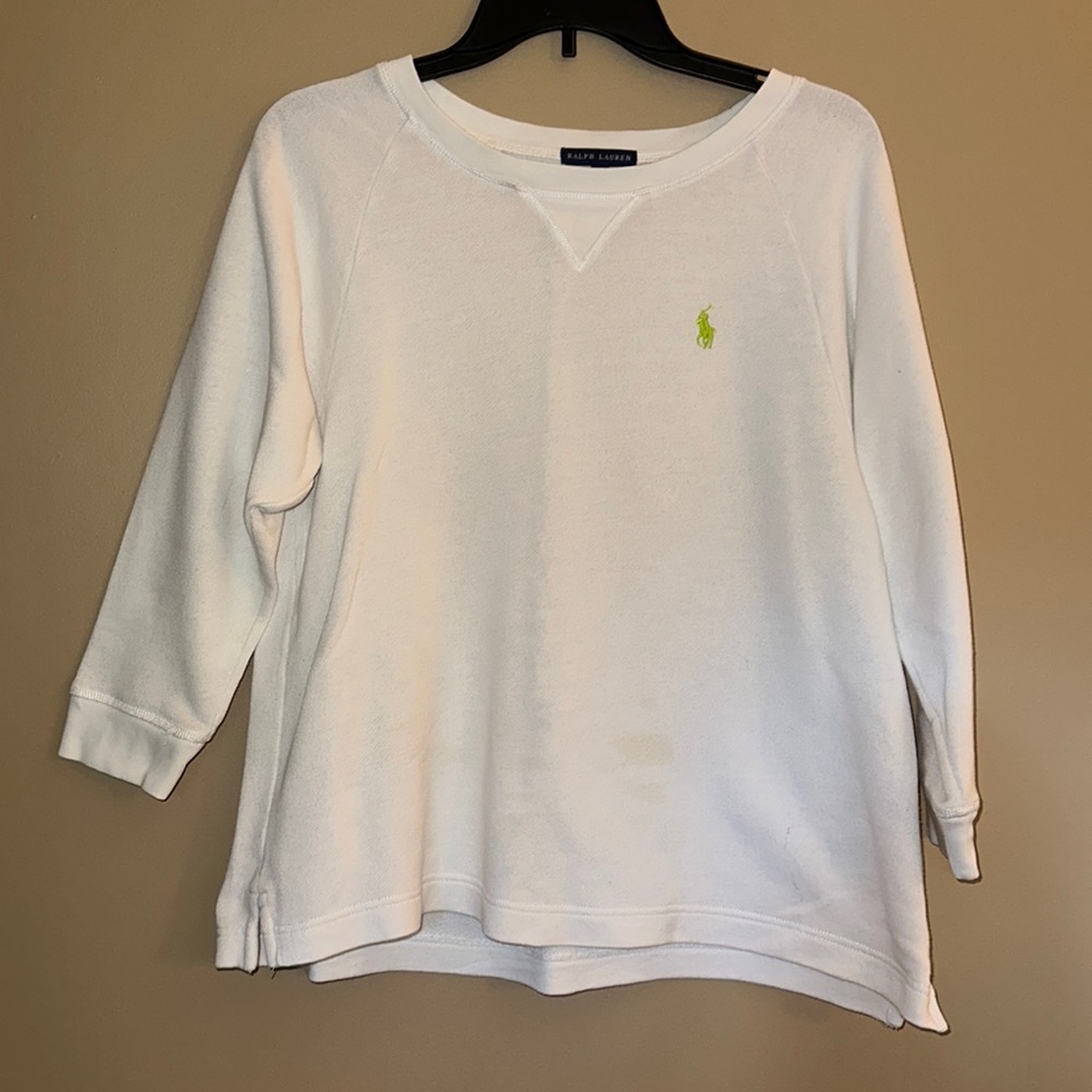 Ralph Lauren White Long Sleeve Sweater